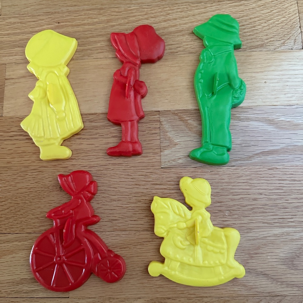 Vintage Holly Hobbie Plastic Cookie Cutters Set of 5